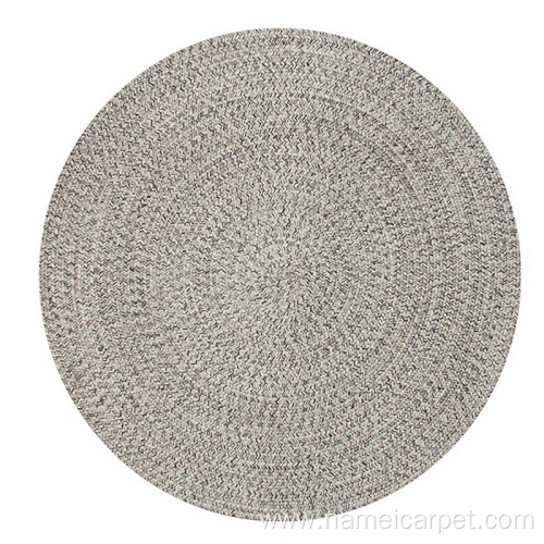 Polypropylene braided round synthetic patio outdoor rug